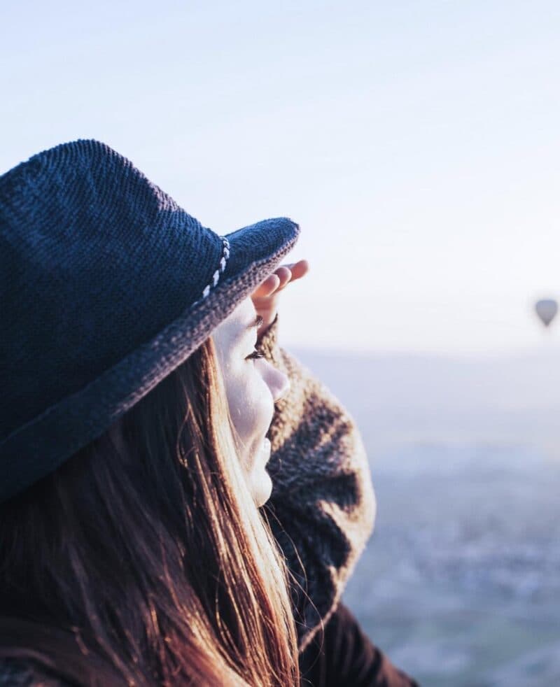 Guest watching the balloons at sunrise